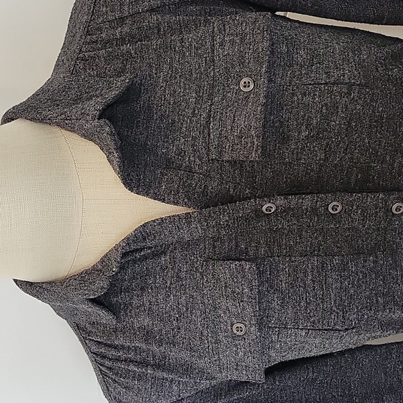 LOFT Ann Taylor XXS black/grey long sleeve dress - Picture 2 of 5